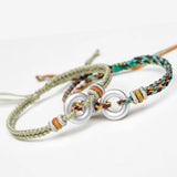 925 Silver Safe Buckle Woven Bracelet Lucky Rope Charm Bracelet