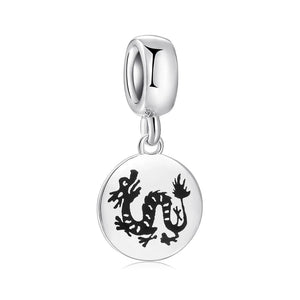 925 Sterling Silver 12 Chinese Zodiac Pig Pendants Beads for Bracelet