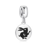 925 Sterling Silver 12 Chinese Zodiac Pig Pendants Beads for Bracelet