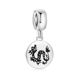 925 Sterling Silver 12 Chinese Zodiac Pig Pendants Beads for Bracelet