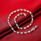 925 Sterling Silver 18K 5MM Box Necklace for Men's Women Wedding
