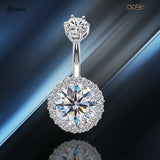 925 Silver 6mm Zircon Belly Piercing Jewelry Girl Belly Button Ring
