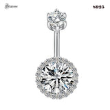 925 Silver 6mm Zircon Belly Piercing Jewelry Girl Belly Button Ring