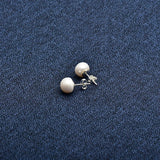925 Silver Freshwater Pearl Pink Purple Stud Earrings