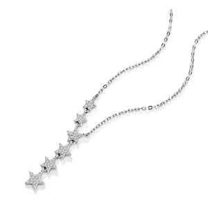 925 Silver Zirconia Star Necklace Choker for Women NK002