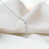 925 Silver Zirconia Star Necklace Choker for Women NK002