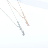 925 Silver Zirconia Star Necklace Choker for Women NK002