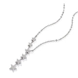 925 Silver Zirconia Star Necklace Choker for Women NK002