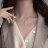 925 Silver Zirconia Star Necklace Choker for Women NK002