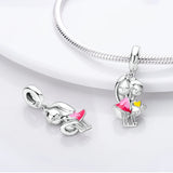 925 Silver Openwork Hearts Crown Charm Bead for Bracelets Bangles DIY