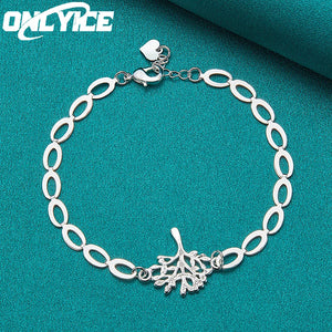 925 Silver Bracelet Women Tree of Life Pendant Chain Wedding Party