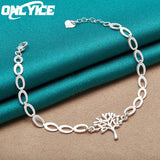 925 Silver Bracelet Women Tree of Life Pendant Chain Wedding Party