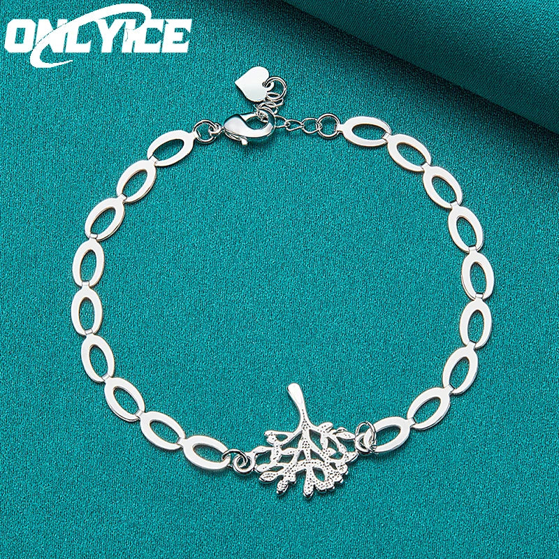 925 Silver Bracelet Women Tree of Life Pendant Chain Wedding Party