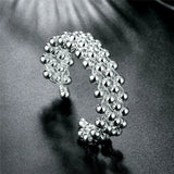 925 Silver Bracelets Grape Beads Bangle Wedding Party Christmas Gift