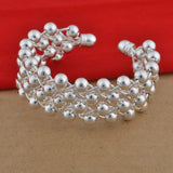 925 Silver Bracelets Grape Beads Bangle Wedding Party Christmas Gift