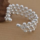 925 Silver Bracelets Grape Beads Bangle Wedding Party Christmas Gift