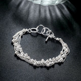925 Silver Bracelets Frosted Bead Grapes Chain for Women