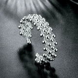 925 Silver Bracelet with Grape Beads Bangle for Women