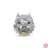 925 Silver Animal Charms Beads Teddy Poodle Frog Bracelet DIY Jewelry