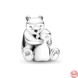925 Silver Animal Charms Beads Teddy Poodle Frog Bracelet DIY Jewelry