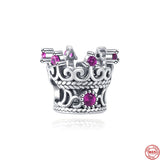 925 Silver Charm Beads Castle, Bees Princess Fit Bracelet