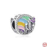925 Silver Charm Beads Castle, Bees Princess Fit Bracelet