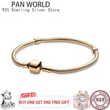 925 Silver Classic Cylindrical Button Women's Pan Bracelet