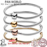 925 Silver Classic Cylindrical Button Women's Pan Bracelet