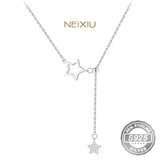 925 Silver Star Choker Drop Necklaces Wedding Party Birthday Jewelry Gift