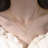 925 Silver Butterfly Pendant Choker Gift Women NK07