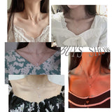 925 Silver Stars & Moon Choker Zircon Pendant Necklace Gift
