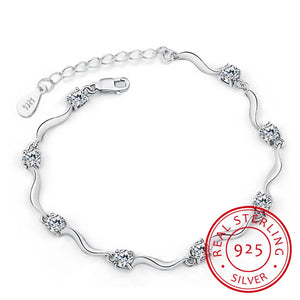925 Silver Crystal Zirconia Bracelet for Women