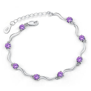 925 Silver Crystal Zirconia Bracelet for Women