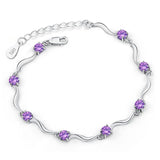 925 Silver Crystal Zirconia Bracelet for Women