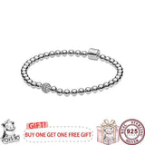 925 Silver Beaded T Bracelet for Women