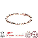 925 Silver Beaded T Bracelet for Women