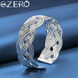 925 Sterling Silver Braided Bangle Bracelet for Women Wedding Party Jewelry