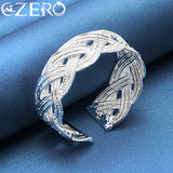 925 Sterling Silver Braided Bangle Bracelet for Women Wedding Party Jewelry