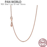 925 Sterling Silver Clavicle Chain Necklace with Pan Pendant