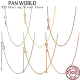 925 Sterling Silver Clavicle Chain Necklace with Pan Pendant