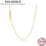 925 Sterling Silver Clavicle Chain Necklace with Pan Pendant