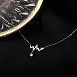 925 Silver Geometric Zircon Pendant Necklace Women Jewelry