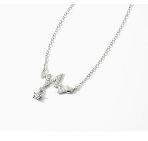 925 Silver Geometric Zircon Pendant Necklace Women Jewelry