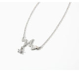 925 Silver Geometric Zircon Pendant Necklace Women Jewelry