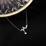 925 Silver Geometric Zircon Pendant Necklace Women Jewelry