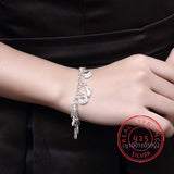 925 Silver High-heeled Shoes Bag Charms Bracelets Fine Jewelry