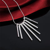 925 Silver Jewelry Sets Classic Earrings Stud Necklace 18 Inch Party Wedding