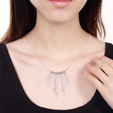 925 Silver Jewelry Sets Classic Earrings Stud Necklace 18 Inch Party Wedding