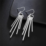 925 Silver Jewelry Sets Classic Earrings Stud Necklace 18 Inch Party Wedding