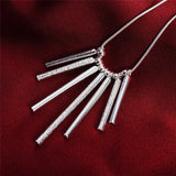 925 Silver Jewelry Sets Classic Earrings Stud Necklace 18 Inch Party Wedding